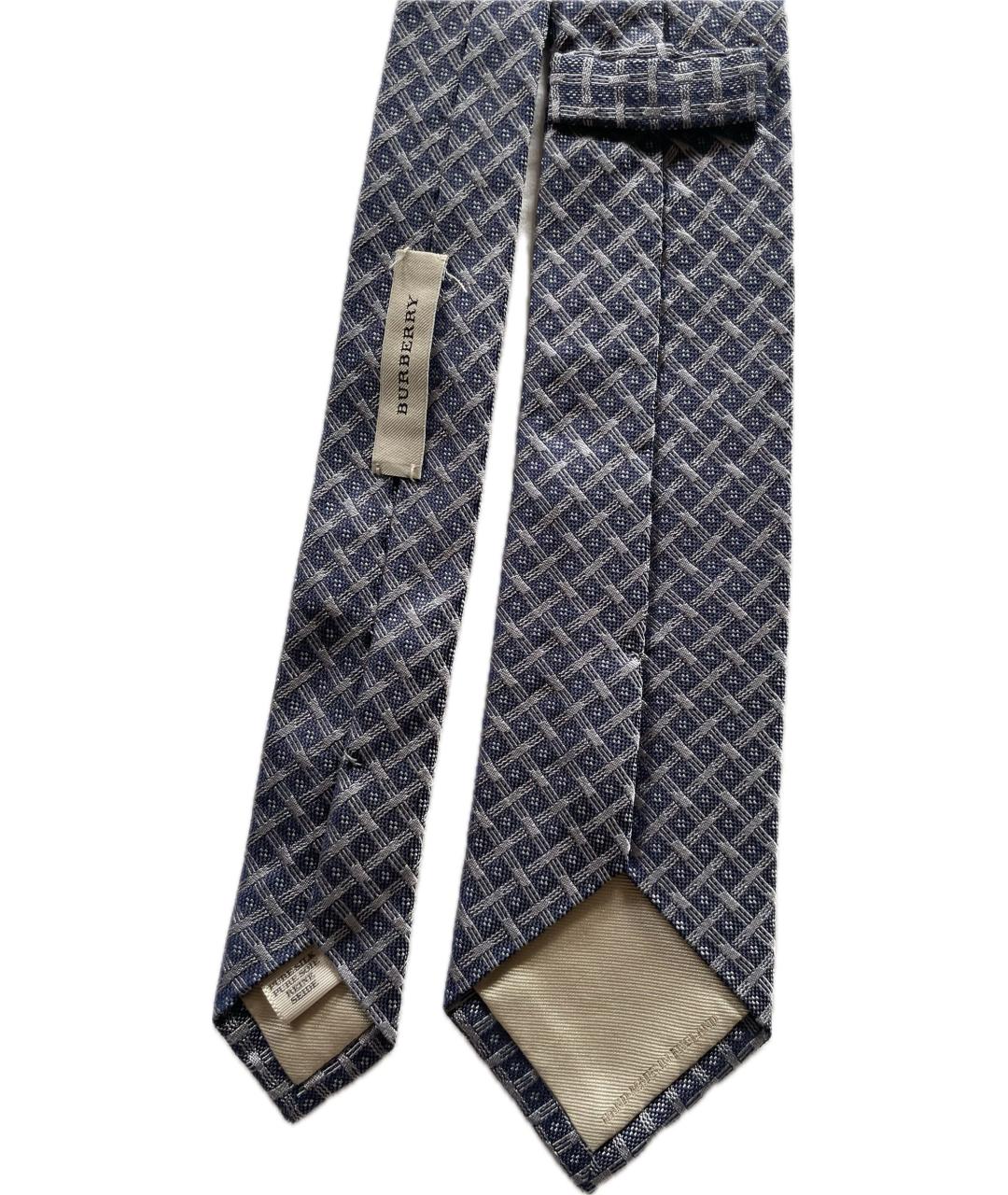 BURBERRY Серый шелковый галстук, фото 3