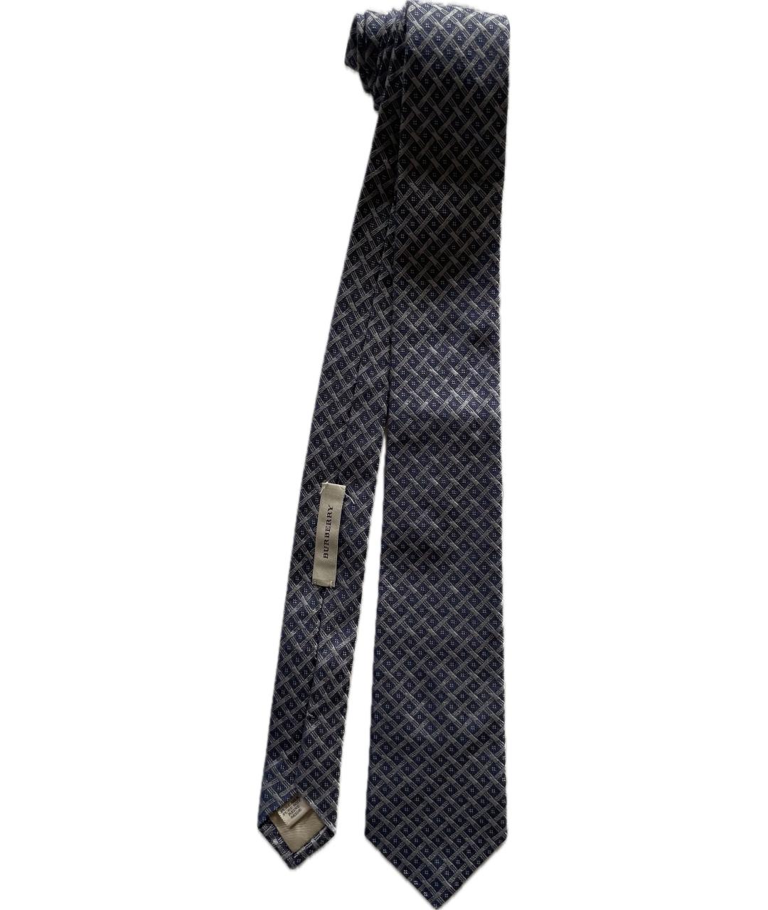BURBERRY Серый шелковый галстук, фото 6