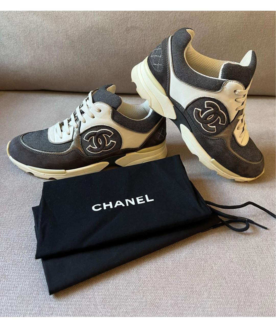 CHANEL PRE-OWNED Серые кроссовки, фото 6