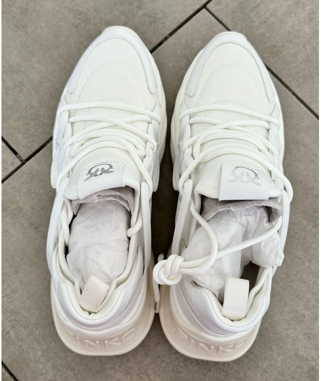 PINKO Белые кроссовки из искусственной кожи, фото 3