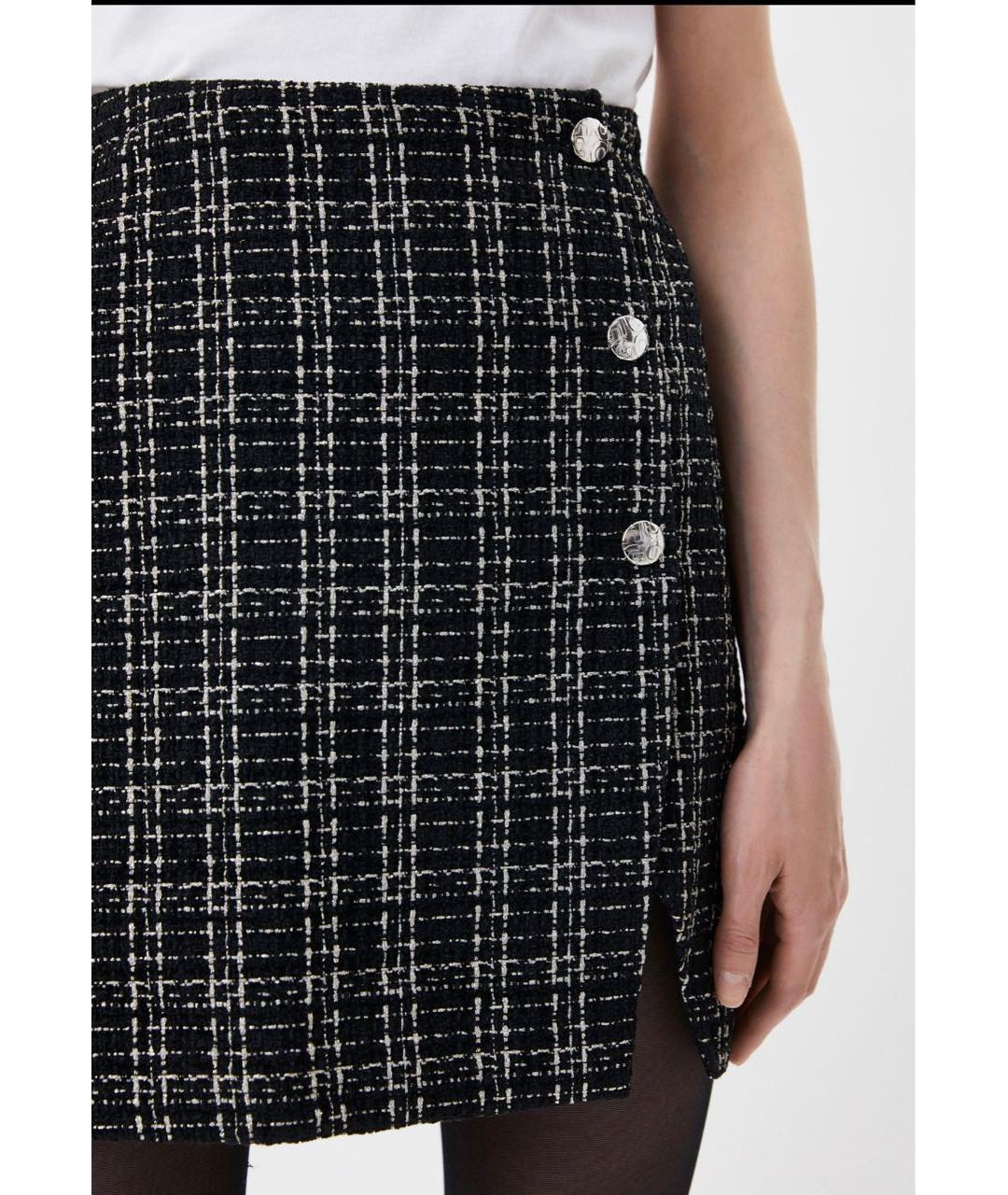 HUGO BOSS Черная полиэстеровая юбка мини, фото 2