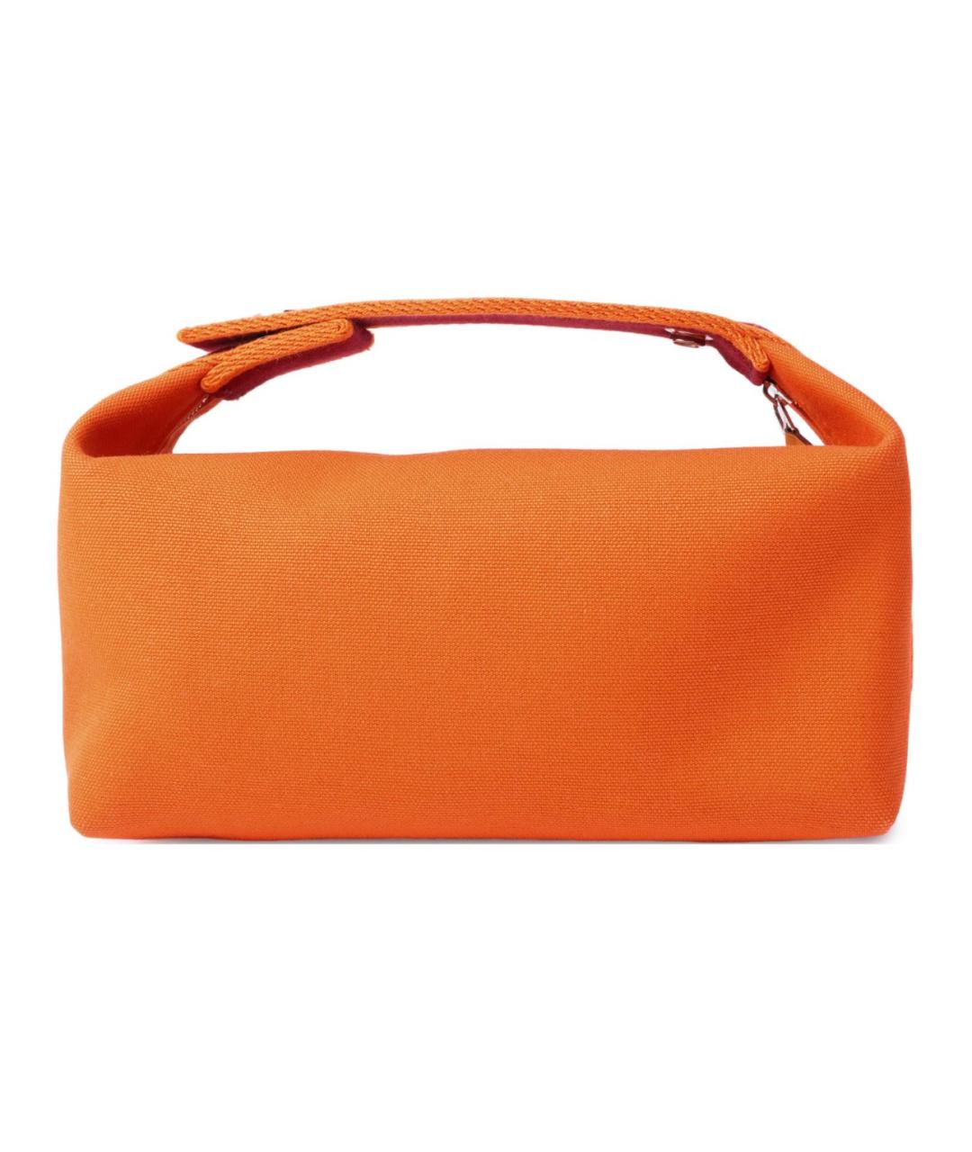 HERMES Оранжевая хлопковая косметичка, фото 3