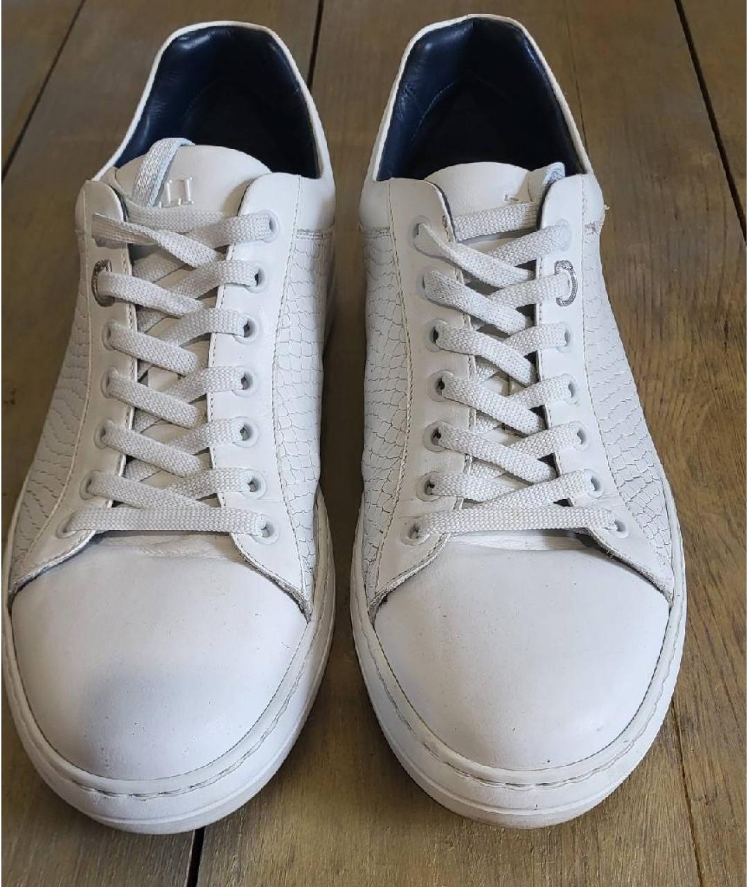 ZILLI Белые кожаные низкие кроссовки / кеды, фото 2