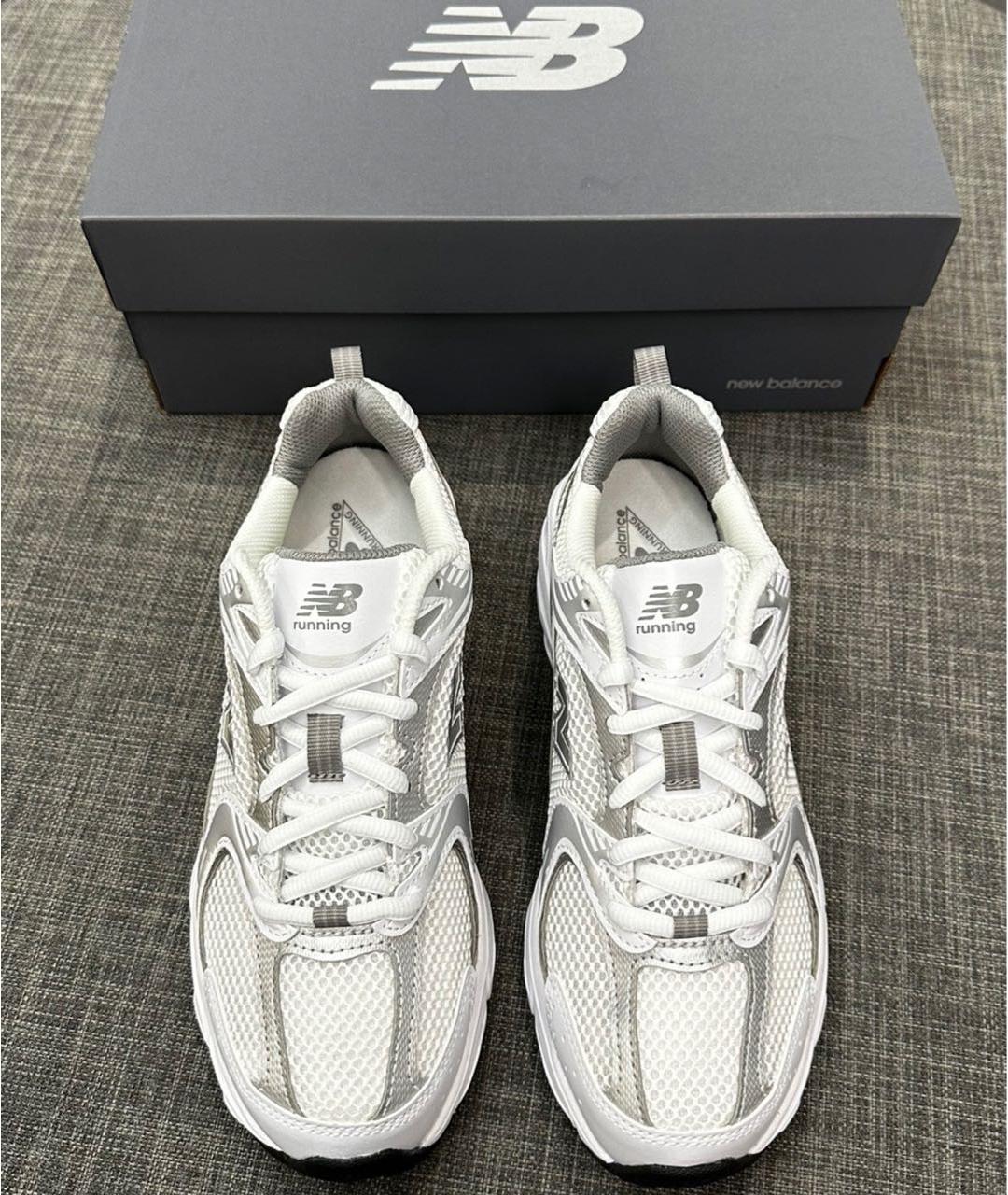 NEW BALANCE Серебряные текстильные кроссовки, фото 5