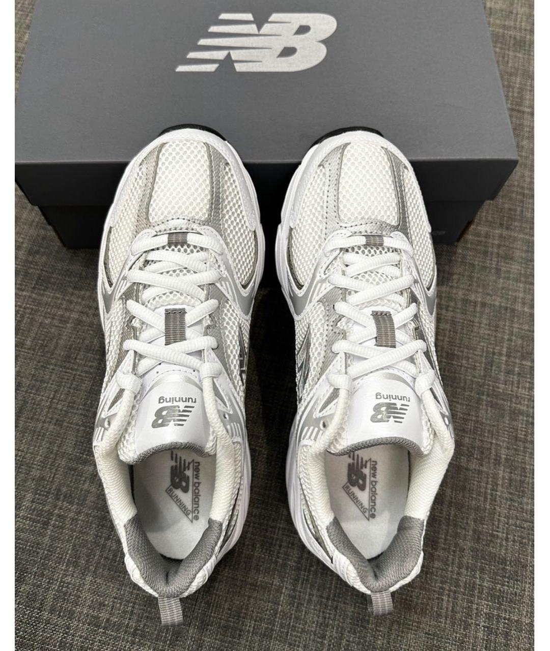 NEW BALANCE Серебряные текстильные кроссовки, фото 6