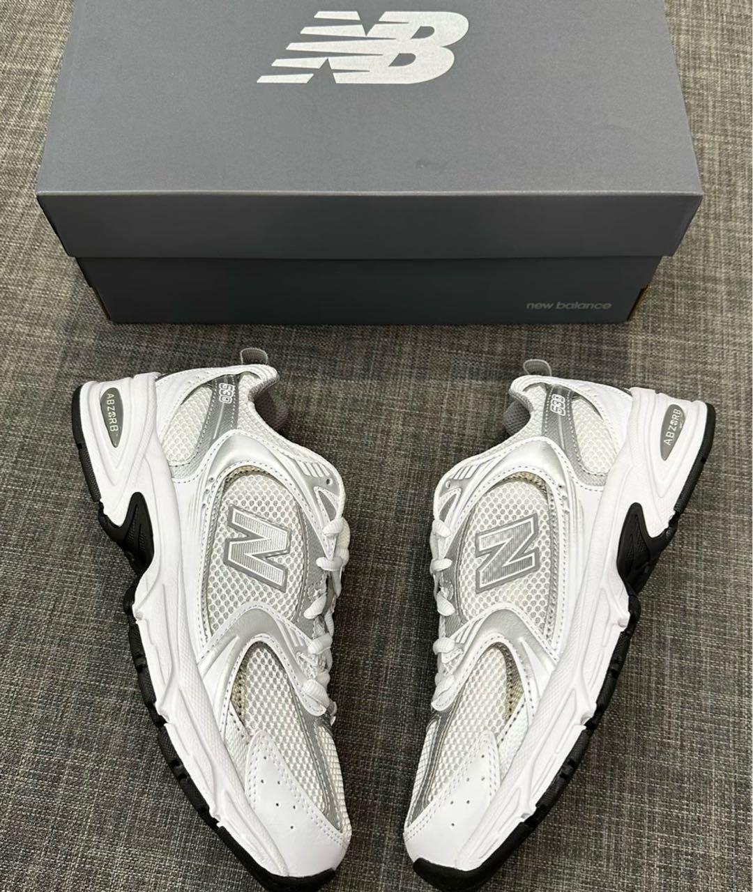 NEW BALANCE Серебряные текстильные кроссовки, фото 4