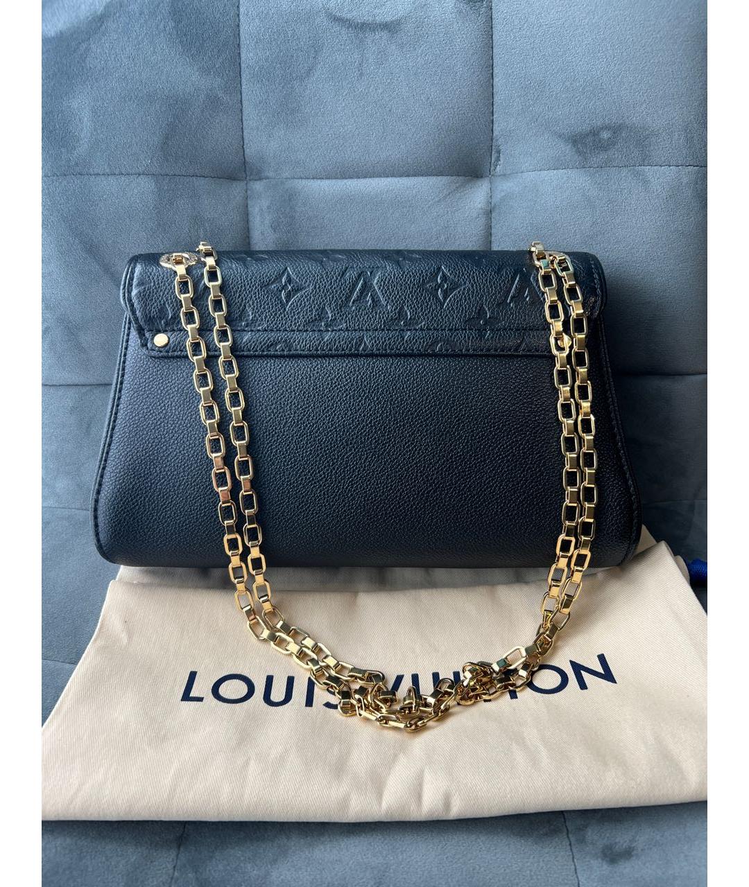 LOUIS VUITTON Черная кожаная сумка через плечо, фото 2