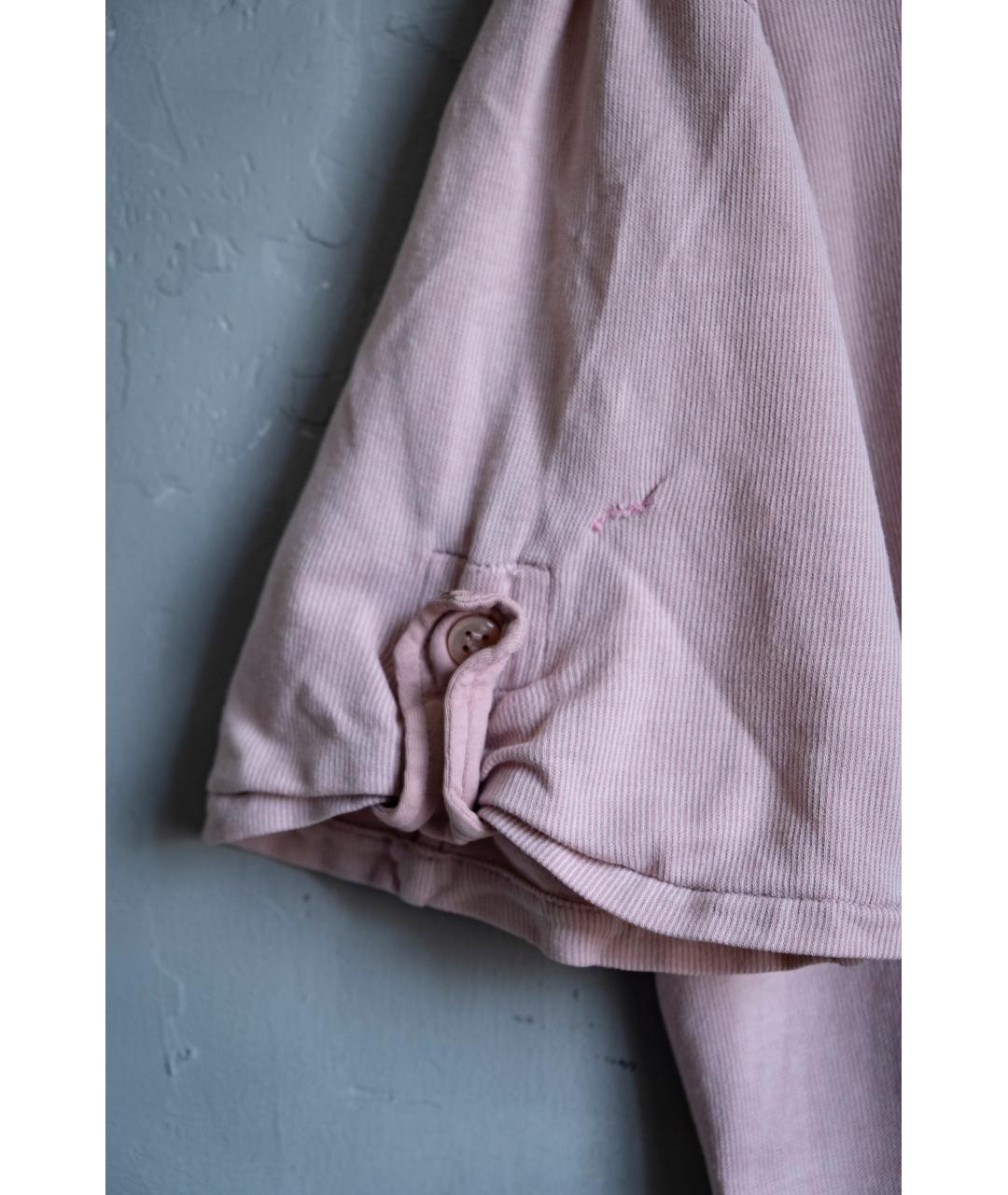 SAINT LAURENT Розовое хлопковое поло с длинным рукавом, фото 3