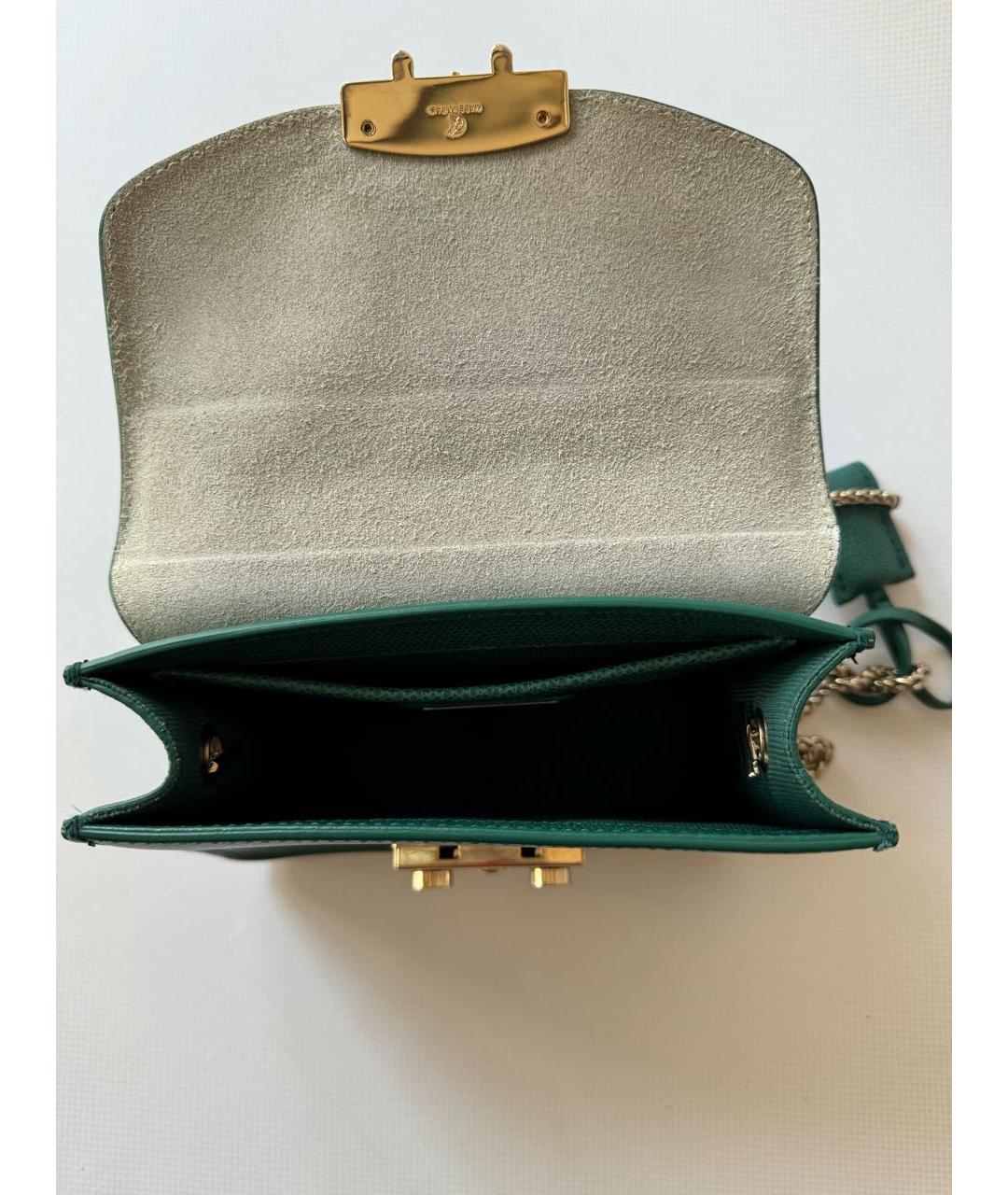 FURLA Зеленая кожаная сумка через плечо, фото 5