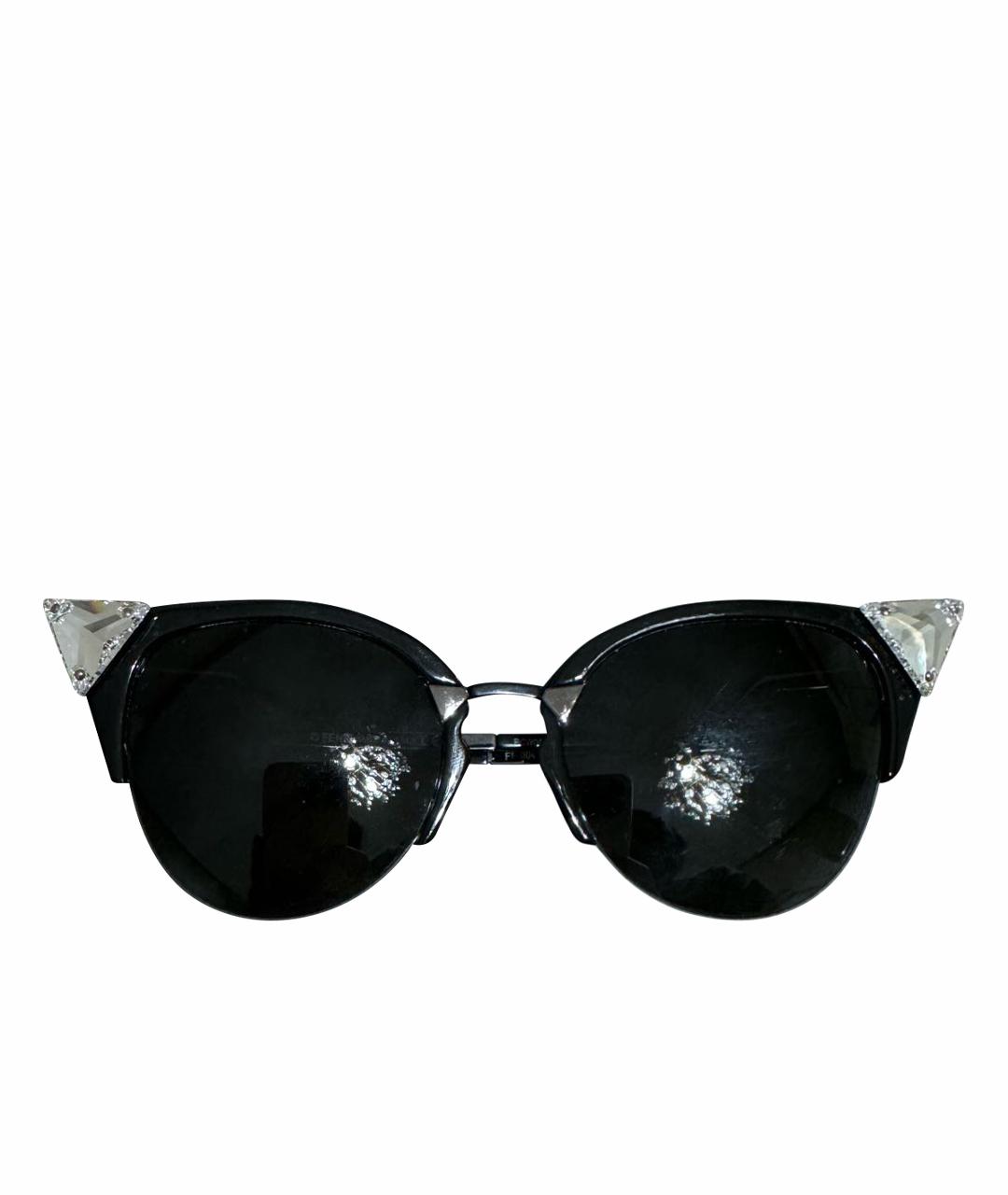 FENDI Черные металлические солнцезащитные очки, фото 1