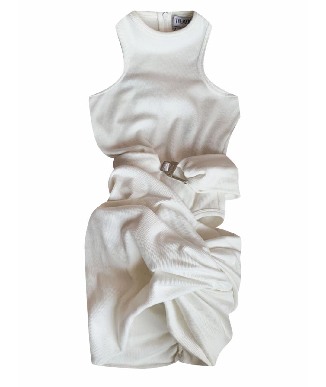 THE ATTICO Белое хлопко-эластановое повседневное платье, фото 1