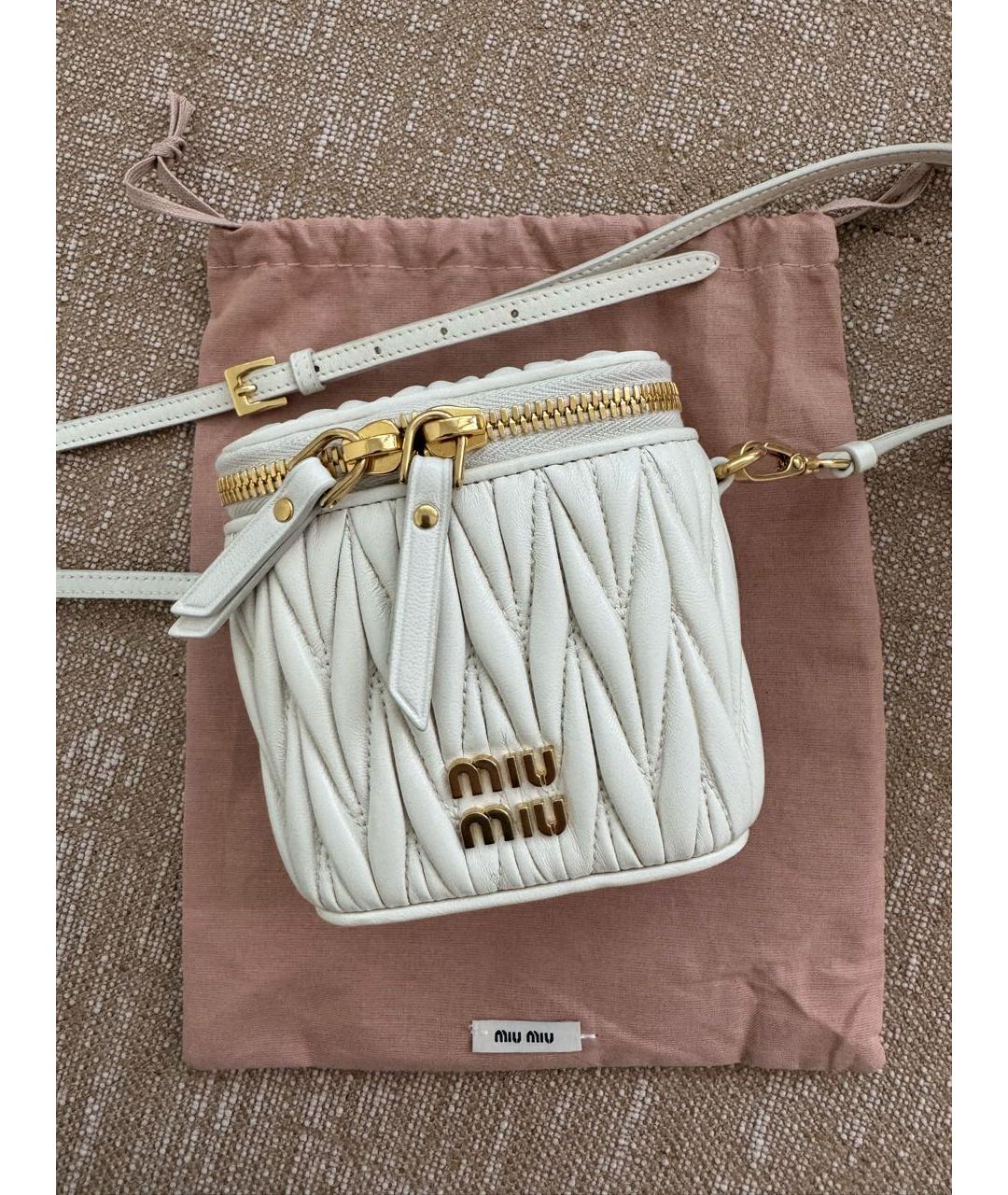 MIU MIU Белая кожаная сумка через плечо, фото 8