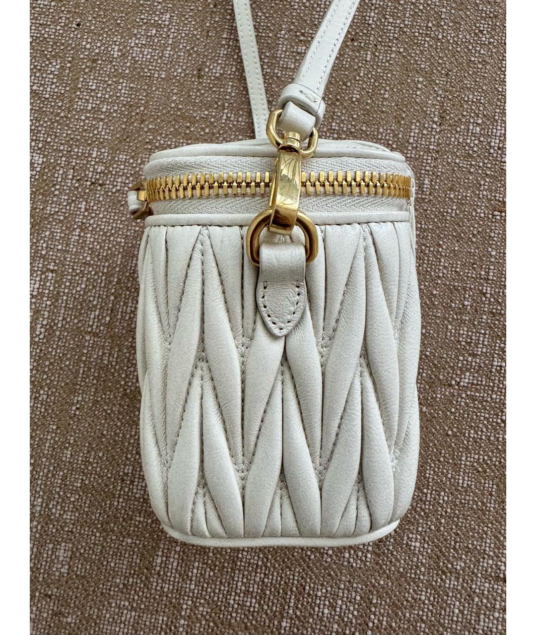 MIU MIU Белая кожаная сумка через плечо, фото 4