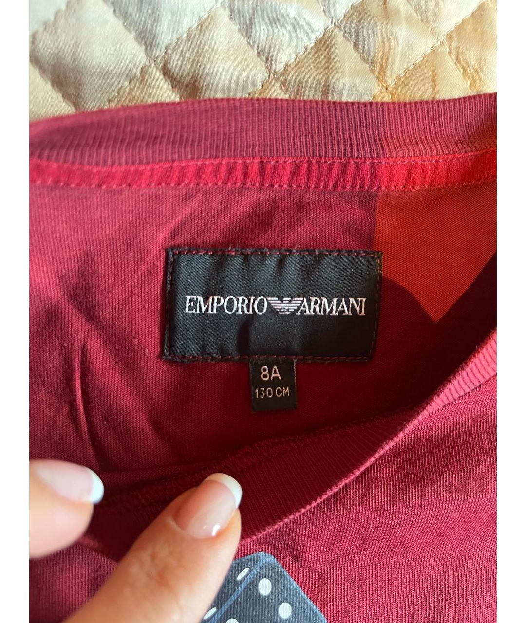 EMPORIO ARMANI Мульти хлопковая детская футболка, фото 6