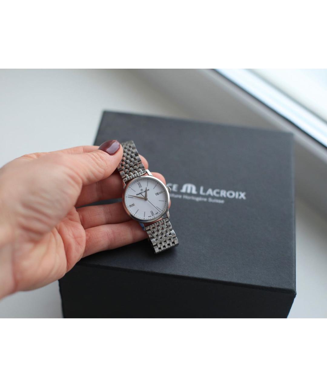 MAURICE LACROIX Серебряные стальные часы, фото 5