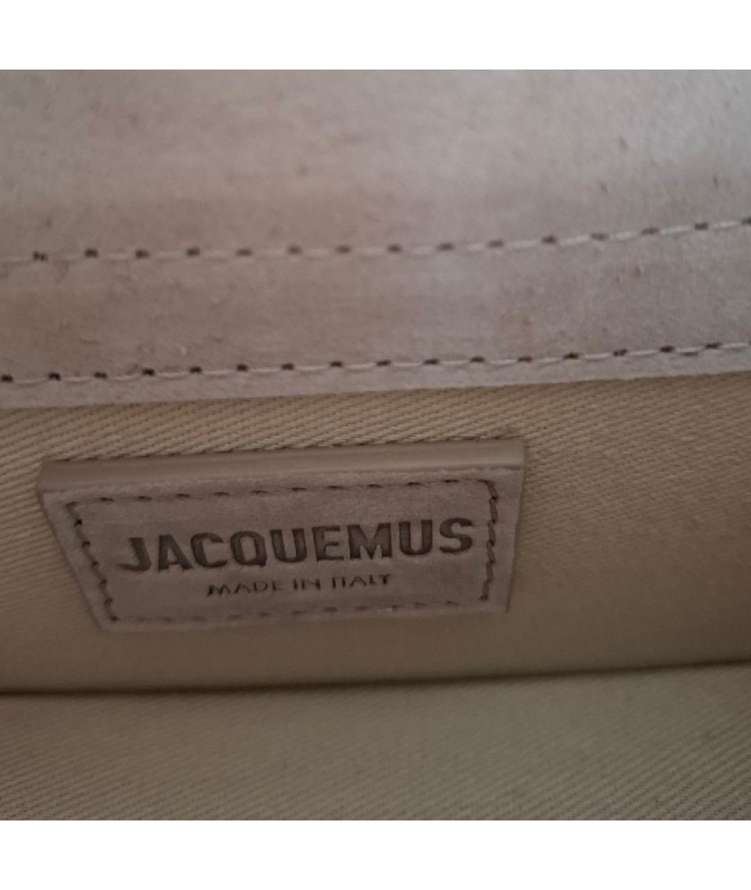 JACQUEMUS Бежевая замшевая сумка через плечо, фото 7