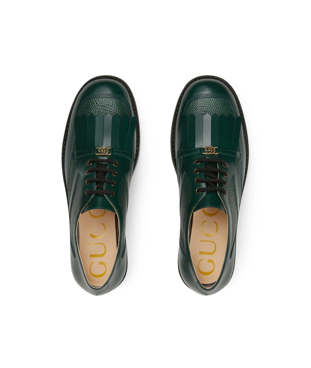 GUCCI Зеленые кожаные ботинки, фото 6