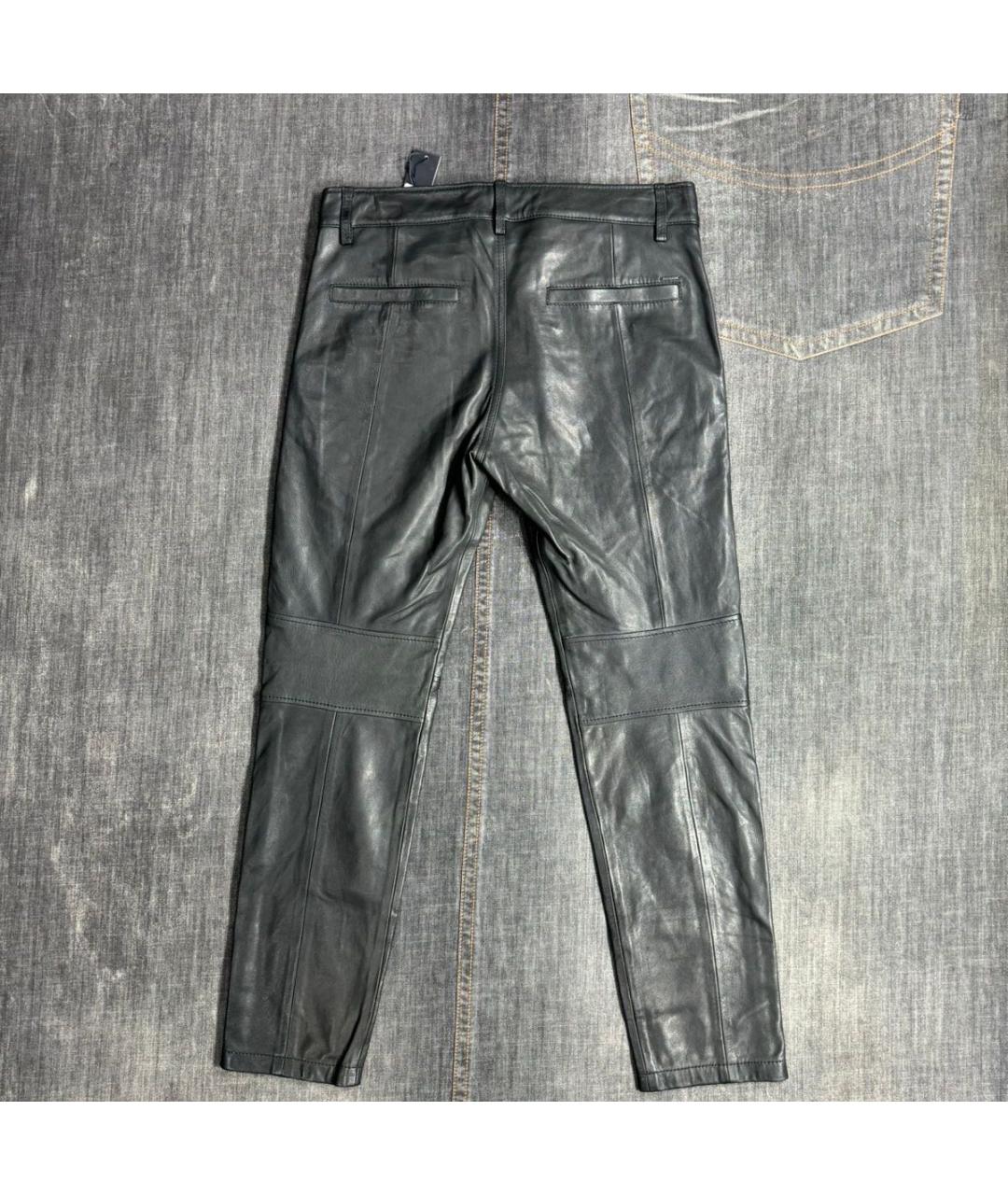 DIESEL Черные кожаные повседневные брюки, фото 3