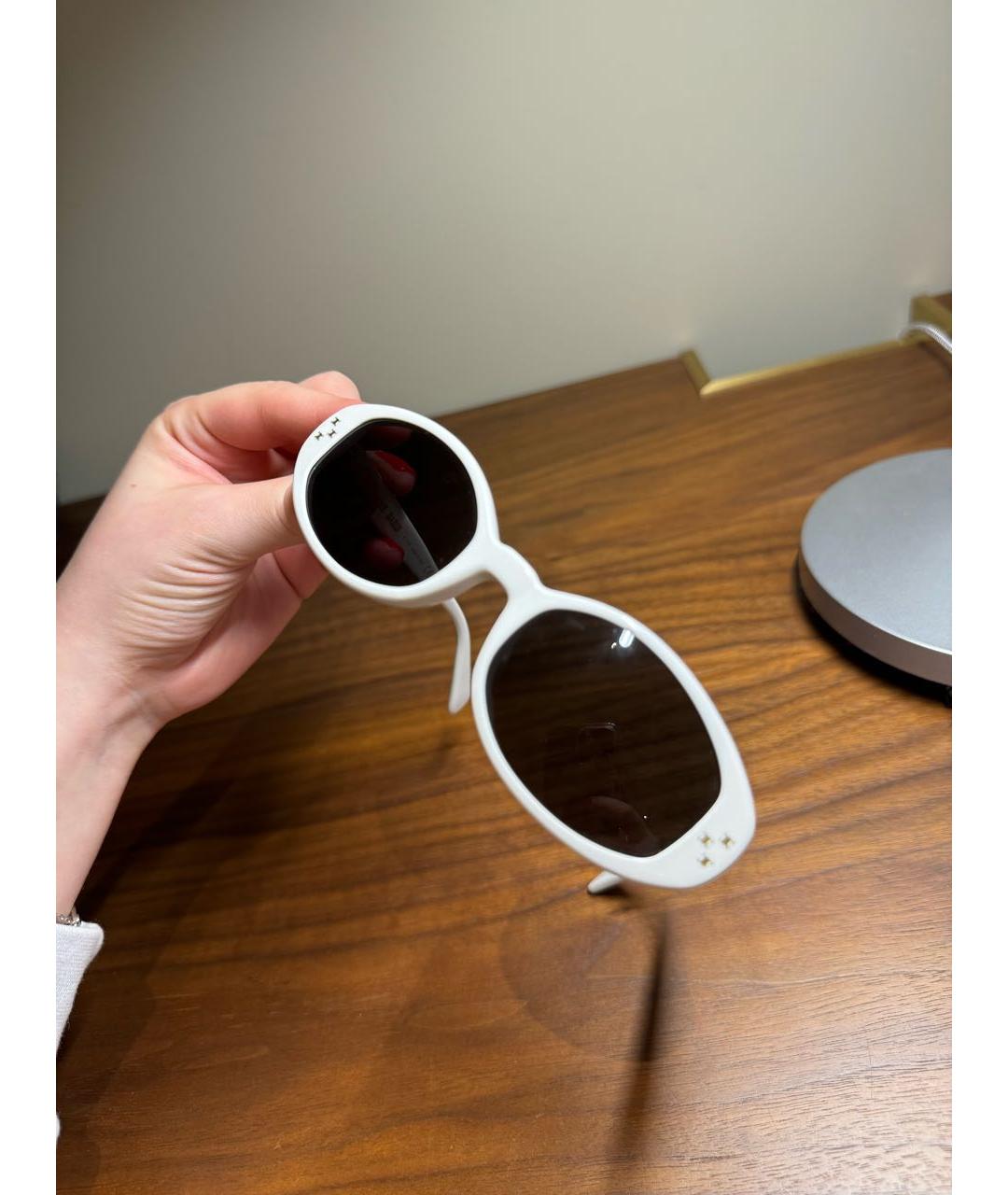 CELINE PRE-OWNED Белые солнцезащитные очки, фото 5