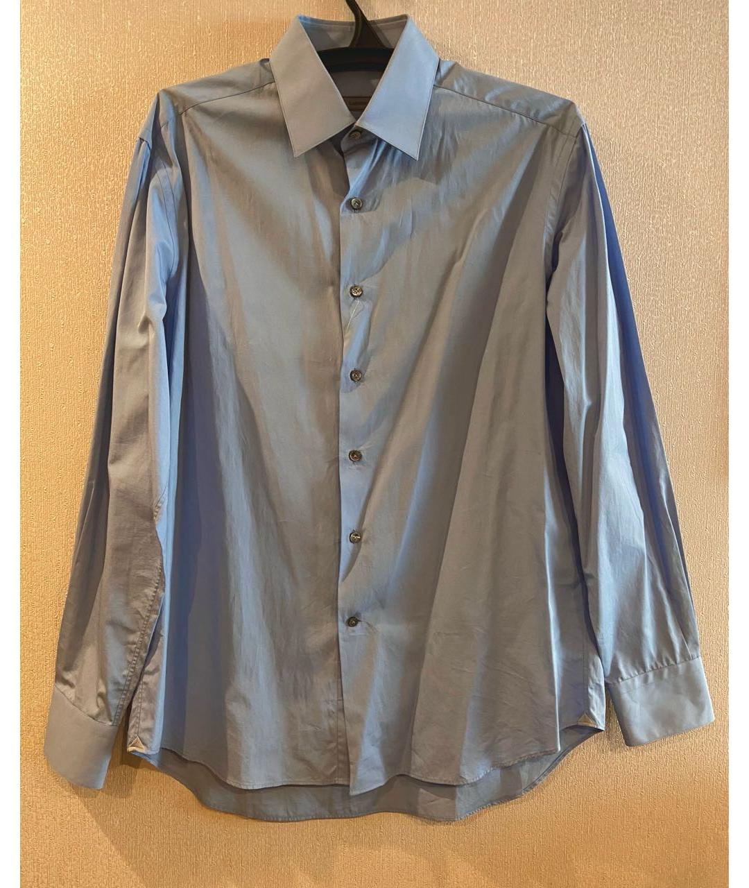 LANVIN Голубая хлопковая классическая рубашка, фото 9