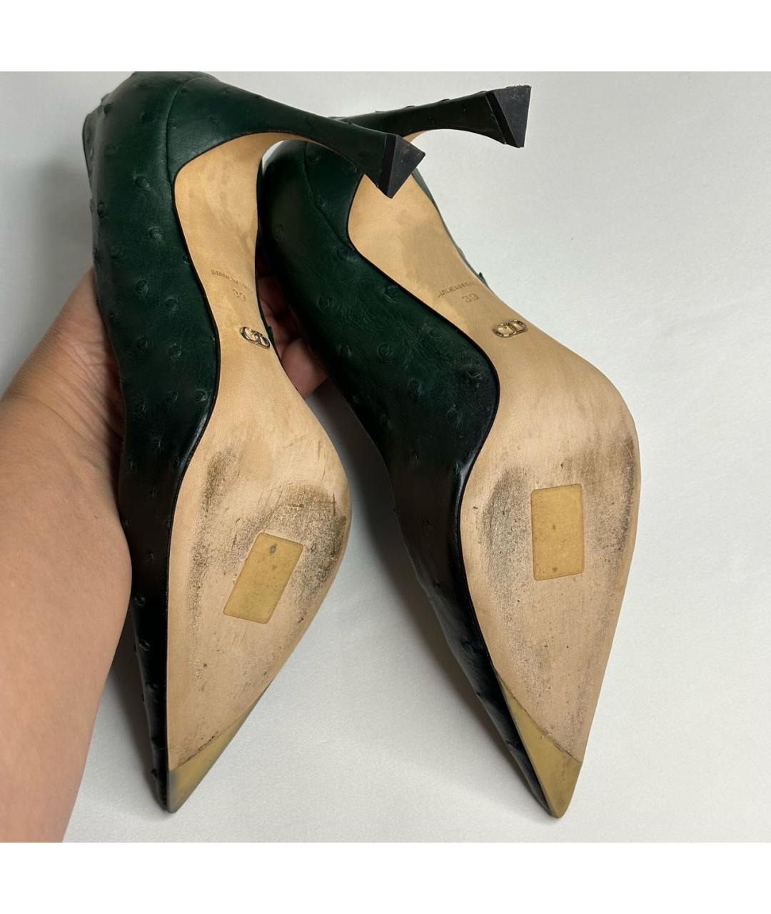 CHRISTIAN DIOR PRE-OWNED Зеленые туфли из экзотической кожи, фото 4