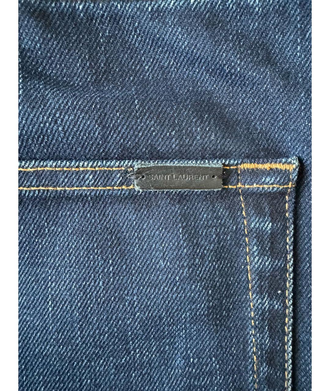 SAINT LAURENT Темно-синие хлопковые джинсы скинни, фото 5