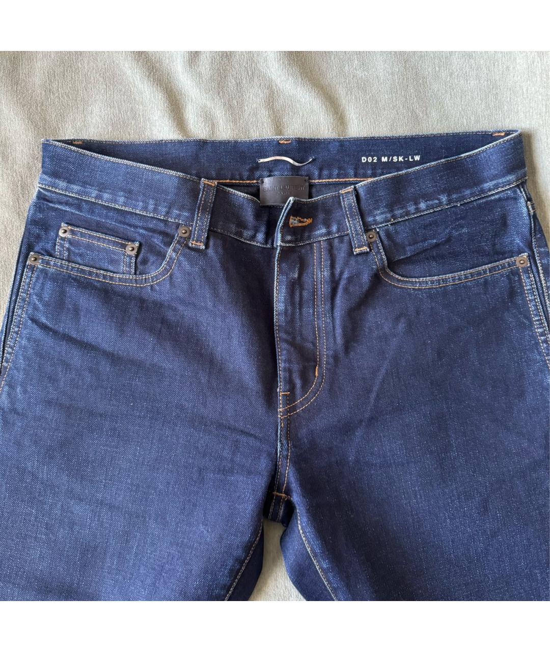 SAINT LAURENT Темно-синие хлопковые джинсы скинни, фото 3