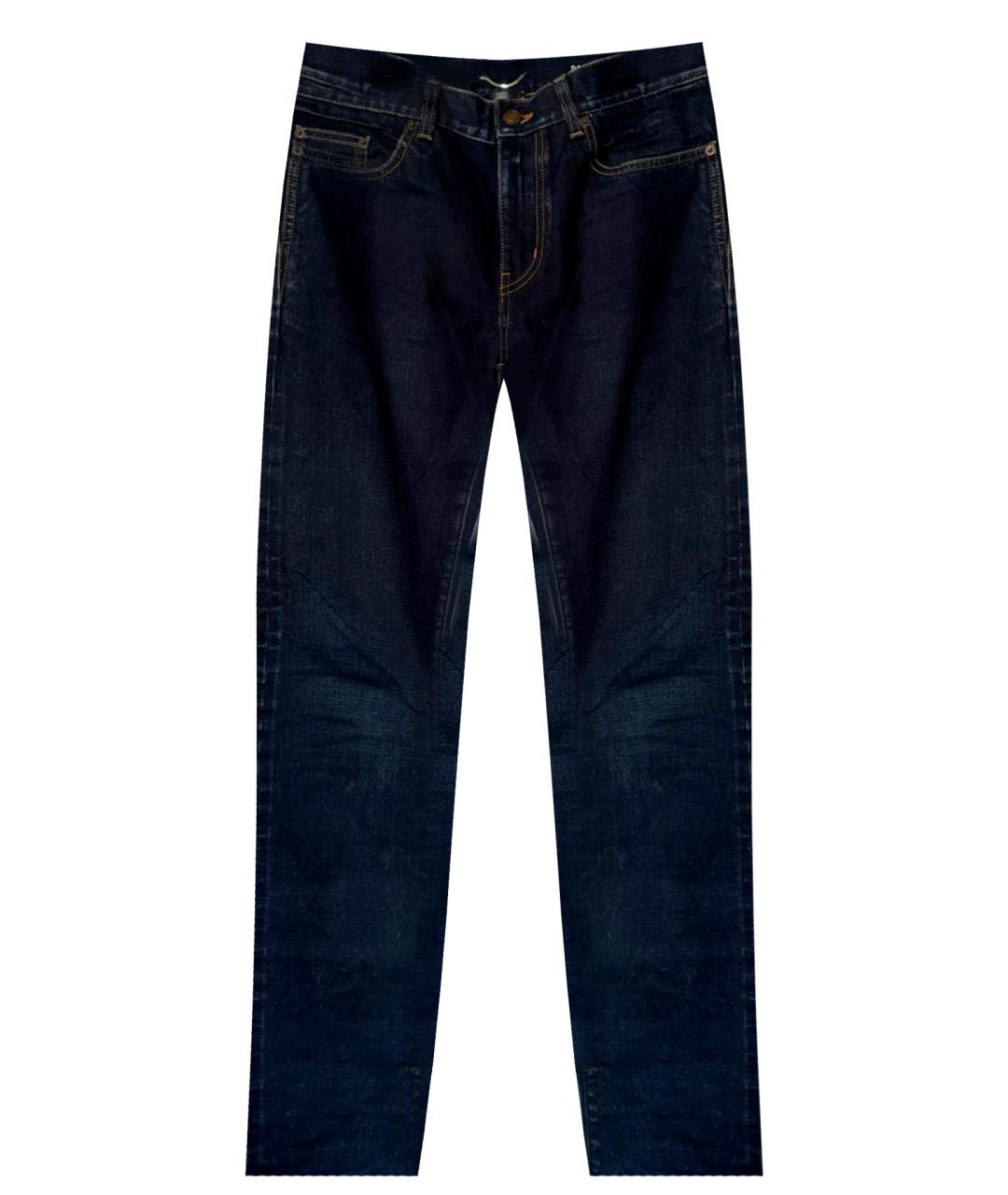SAINT LAURENT Темно-синие хлопковые джинсы скинни, фото 1