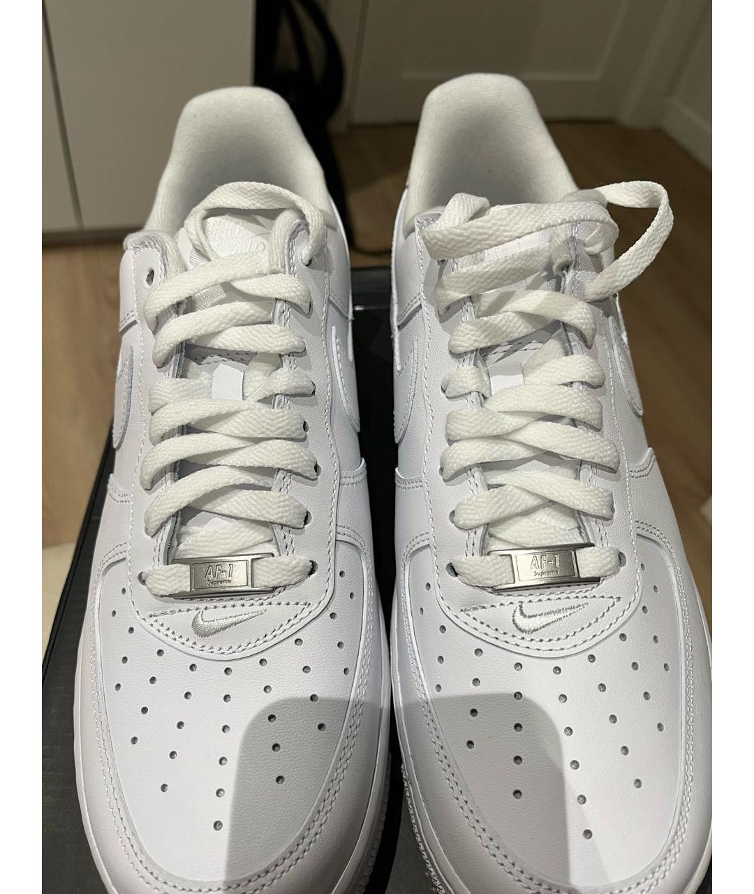 NIKE Белые низкие кроссовки / кеды из искусственной кожи, фото 2