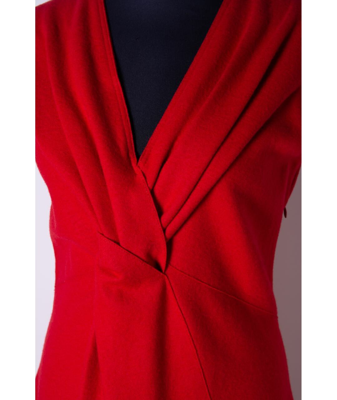 FENDI Красное шерстяное повседневное платье, фото 6