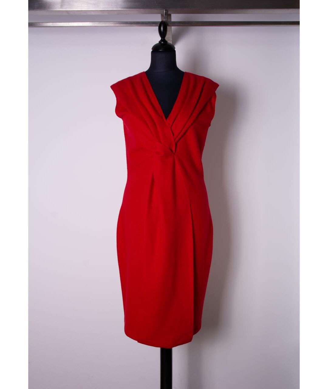 FENDI Красное шерстяное повседневное платье, фото 2