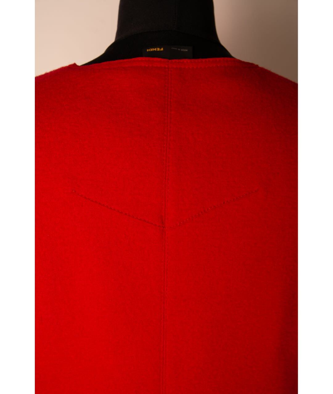 FENDI Красное шерстяное повседневное платье, фото 5