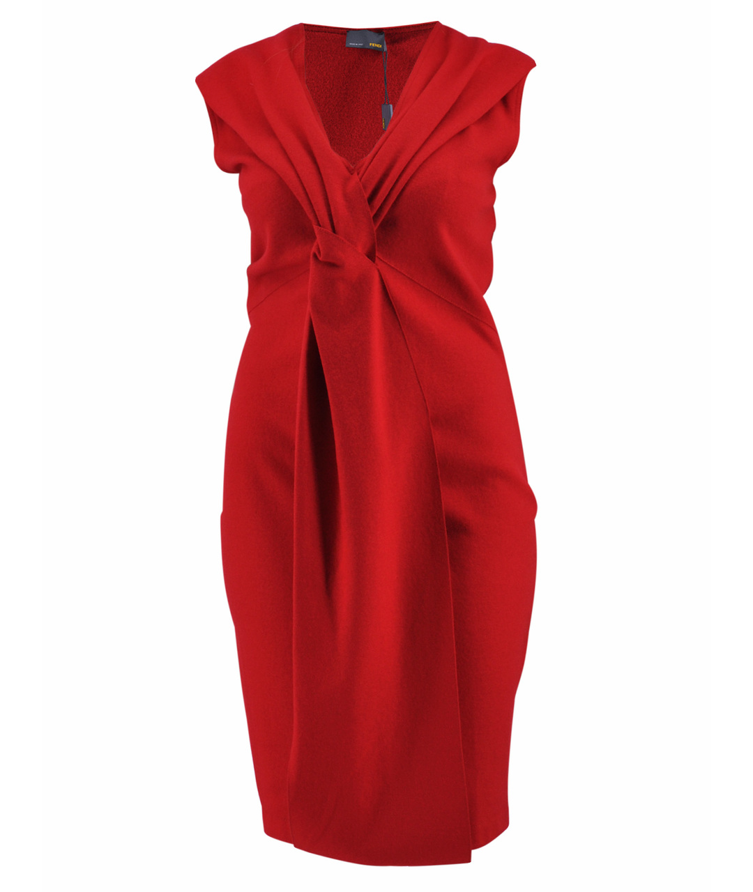 FENDI Красное шерстяное повседневное платье, фото 1