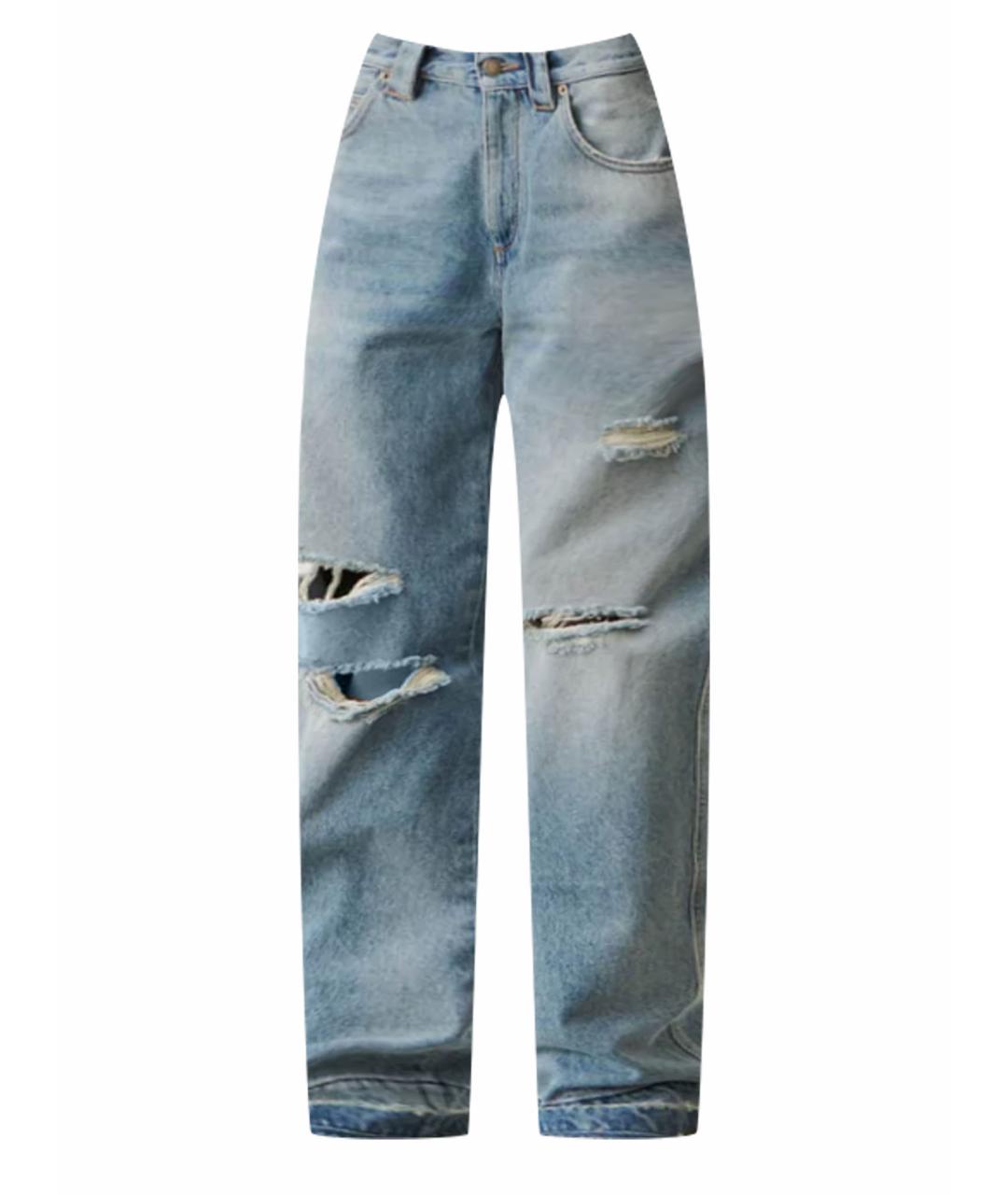 DARKPARK Синие хлопковые прямые джинсы, фото 1