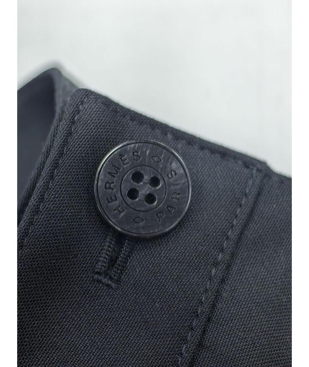 HERMES PRE-OWNED Черные шелковые прямые брюки, фото 5