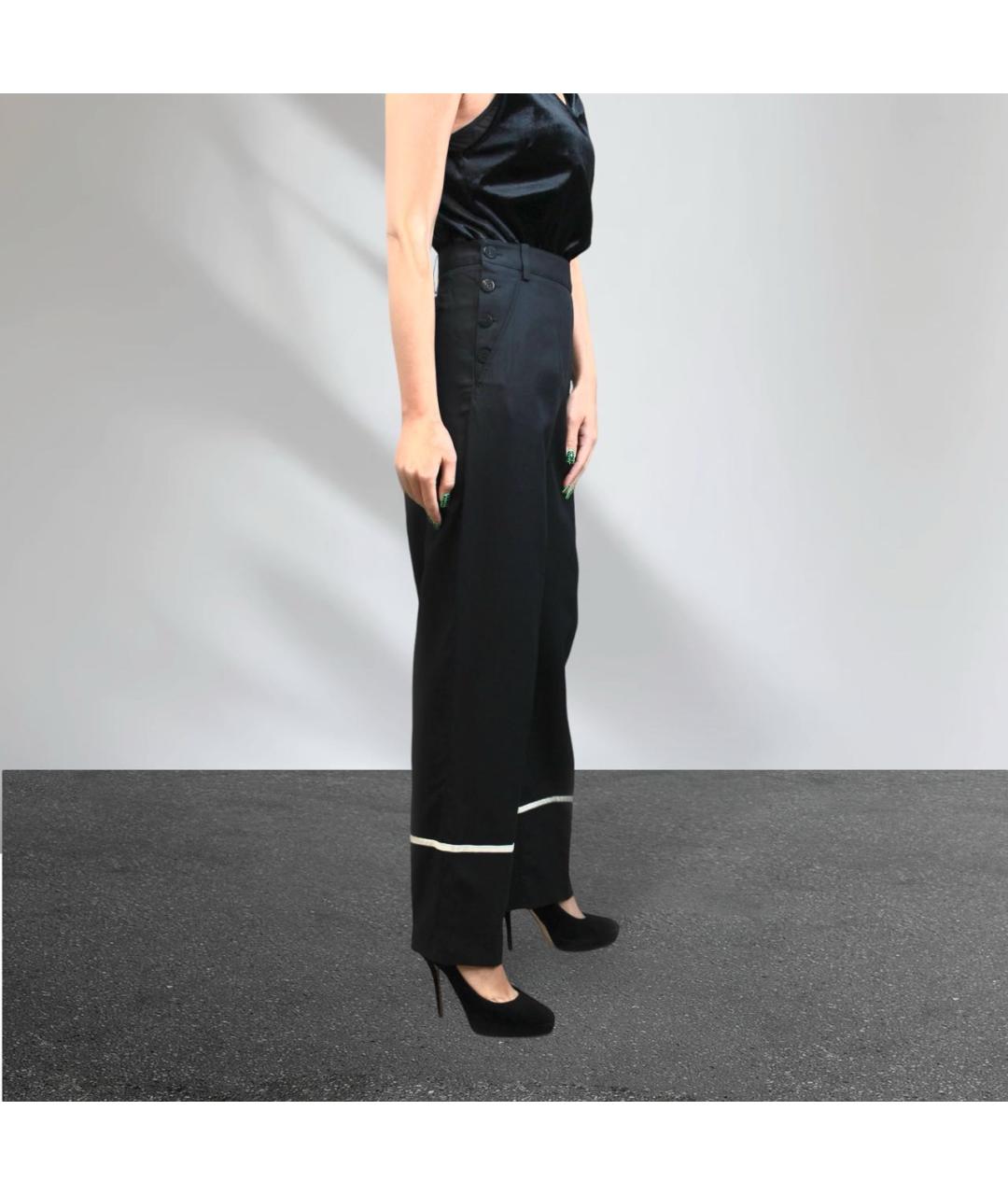 HERMES PRE-OWNED Черные шелковые прямые брюки, фото 7