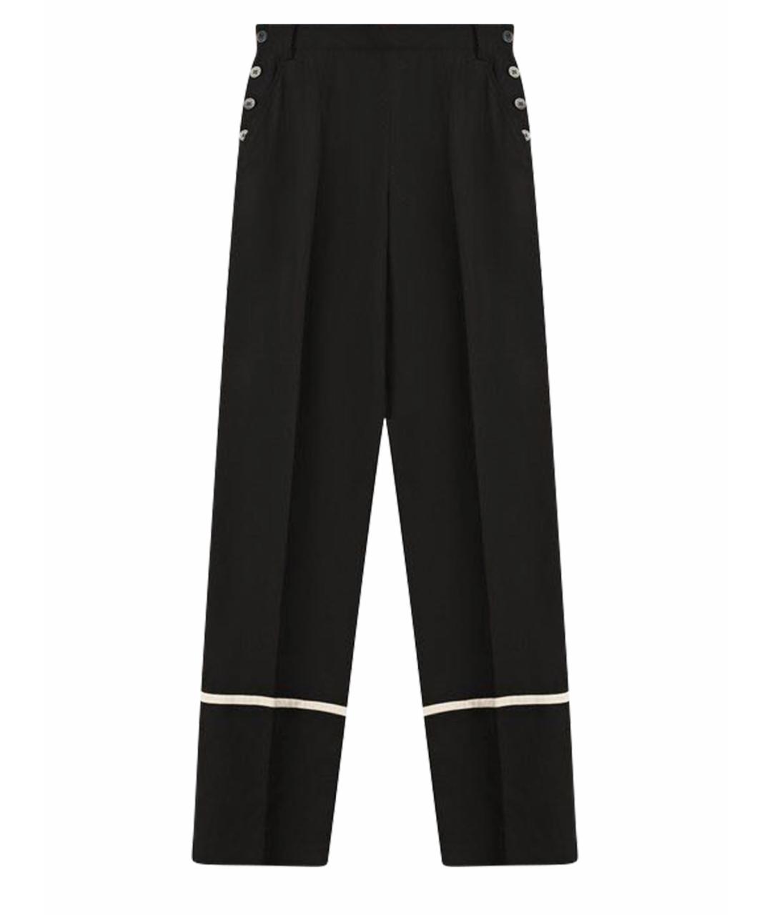 HERMES PRE-OWNED Черные шелковые прямые брюки, фото 1