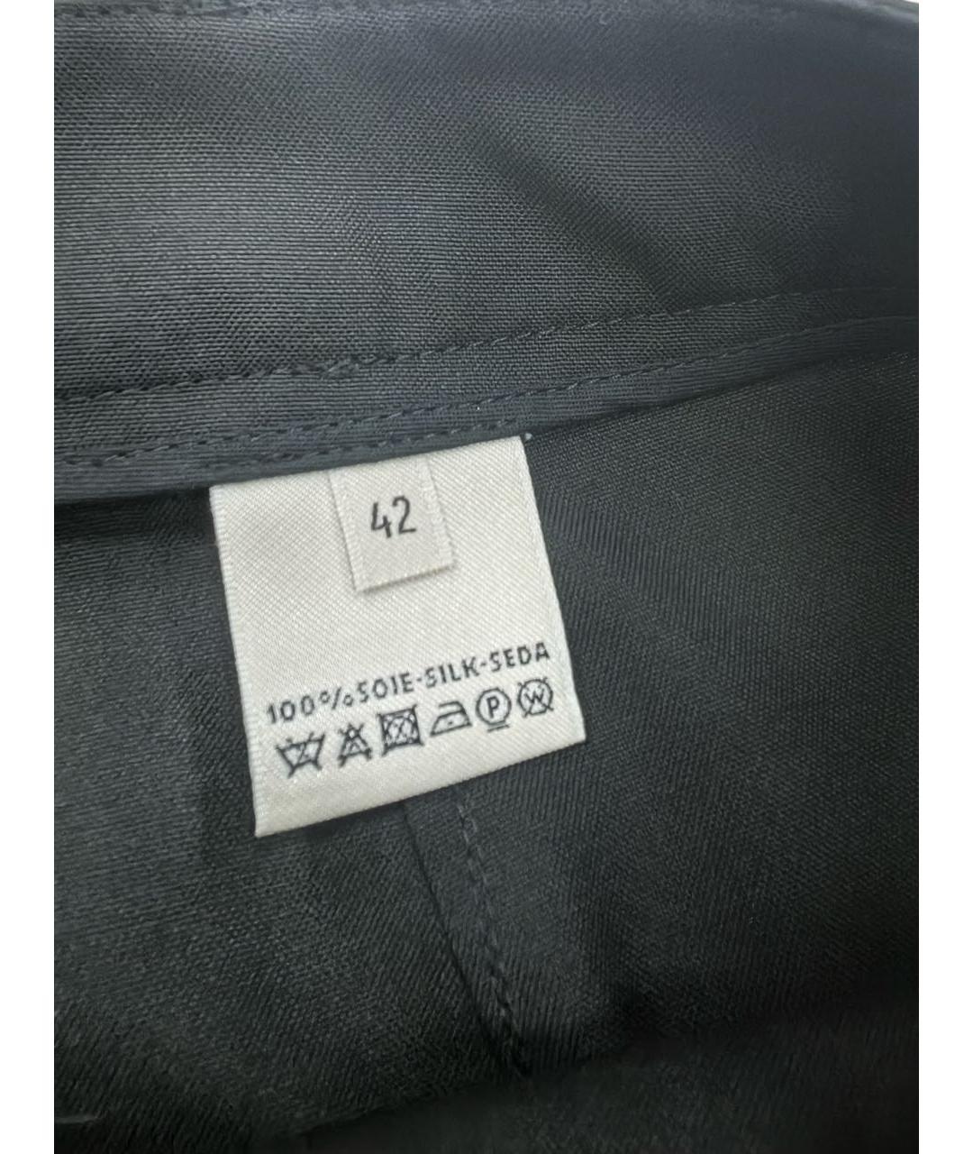HERMES PRE-OWNED Черные шелковые прямые брюки, фото 3
