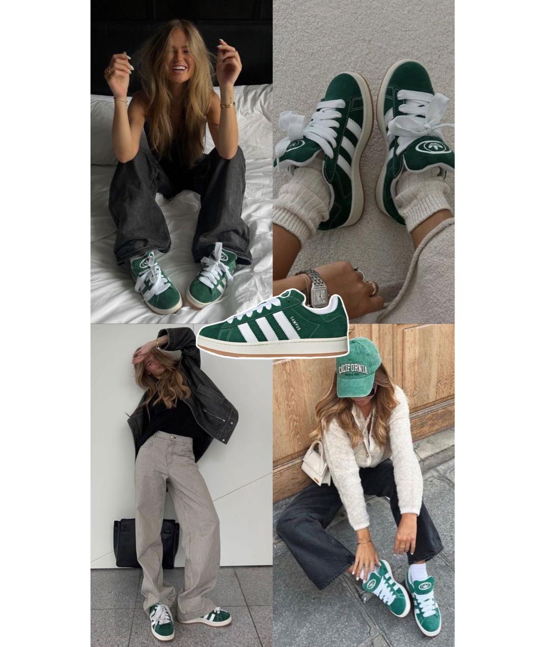 ADIDAS Зеленые замшевые кроссовки, фото 6