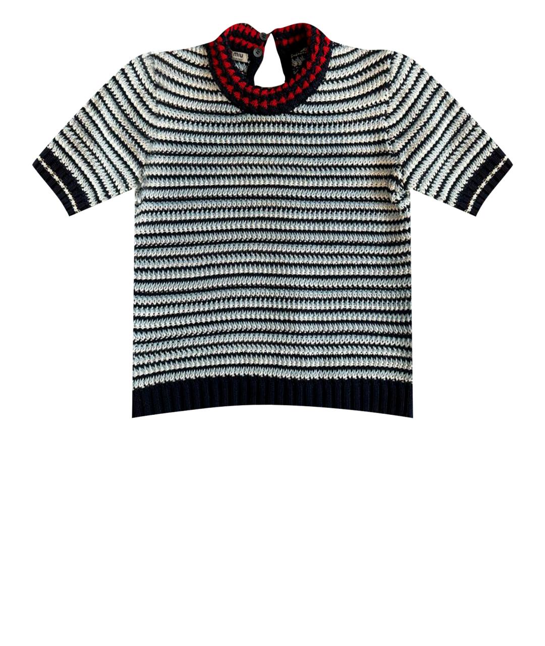 MIU MIU Голубой хлопковый джемпер / свитер, фото 1
