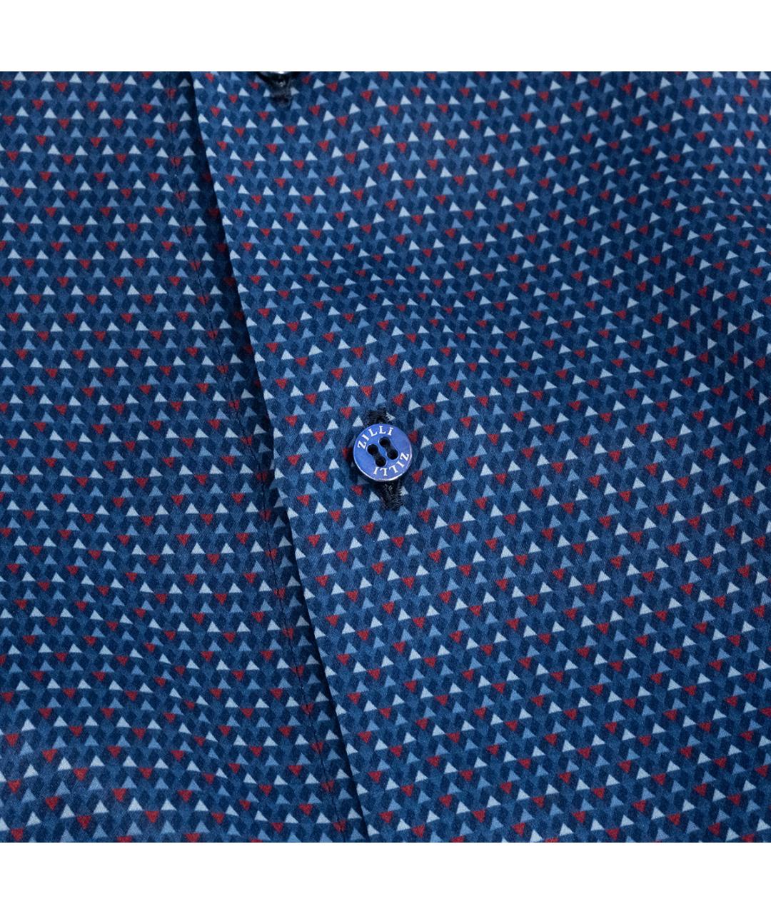 ZILLI Синяя хлопко-шелковая кэжуал рубашка, фото 4