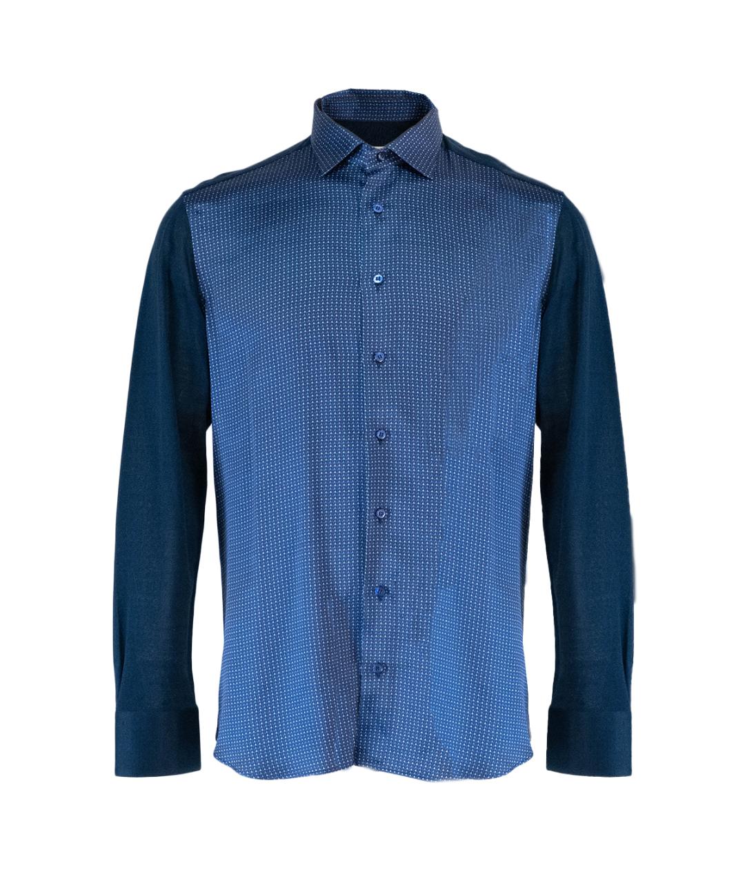ZILLI Синяя хлопко-шелковая кэжуал рубашка, фото 1