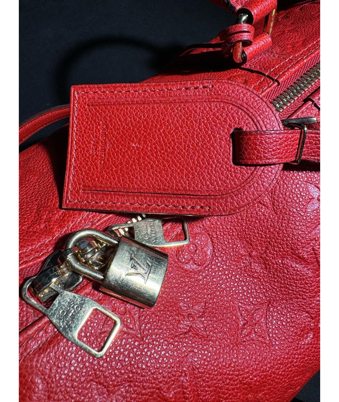 LOUIS VUITTON PRE-OWNED Красная кожаная дорожная/спортивная сумка, фото 7