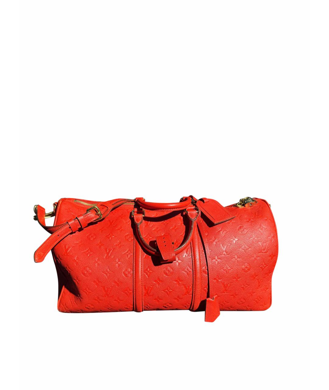 LOUIS VUITTON PRE-OWNED Красная кожаная дорожная/спортивная сумка, фото 1