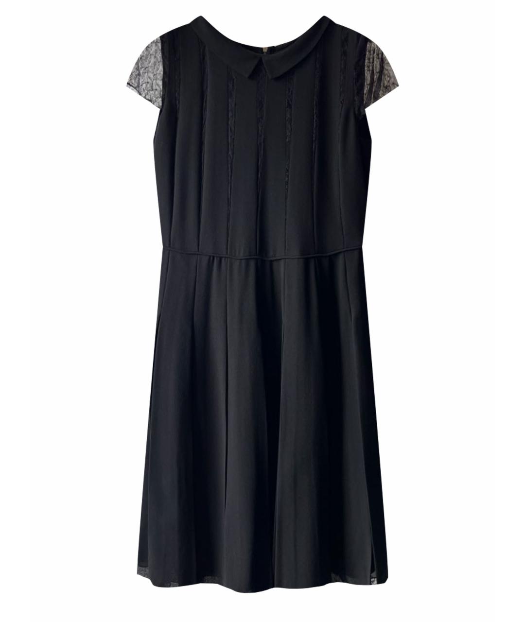 ARMANI COLLEZIONI Черное шерстяное коктейльное платье, фото 1