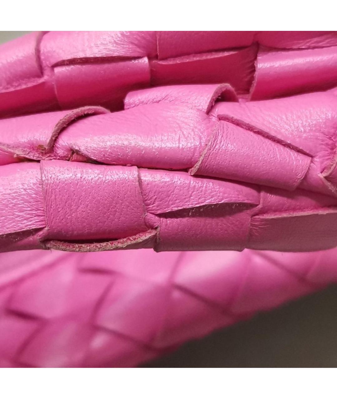 BOTTEGA VENETA Розовая кожаная сумка с короткими ручками, фото 7