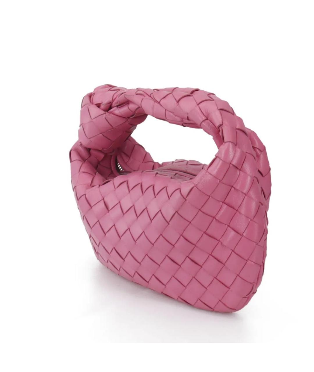 BOTTEGA VENETA Розовая кожаная сумка с короткими ручками, фото 4