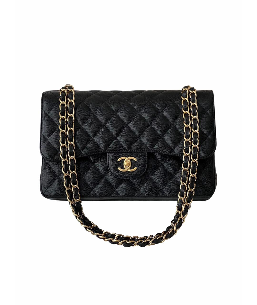 CHANEL PRE-OWNED Черная кожаная сумка через плечо, фото 1