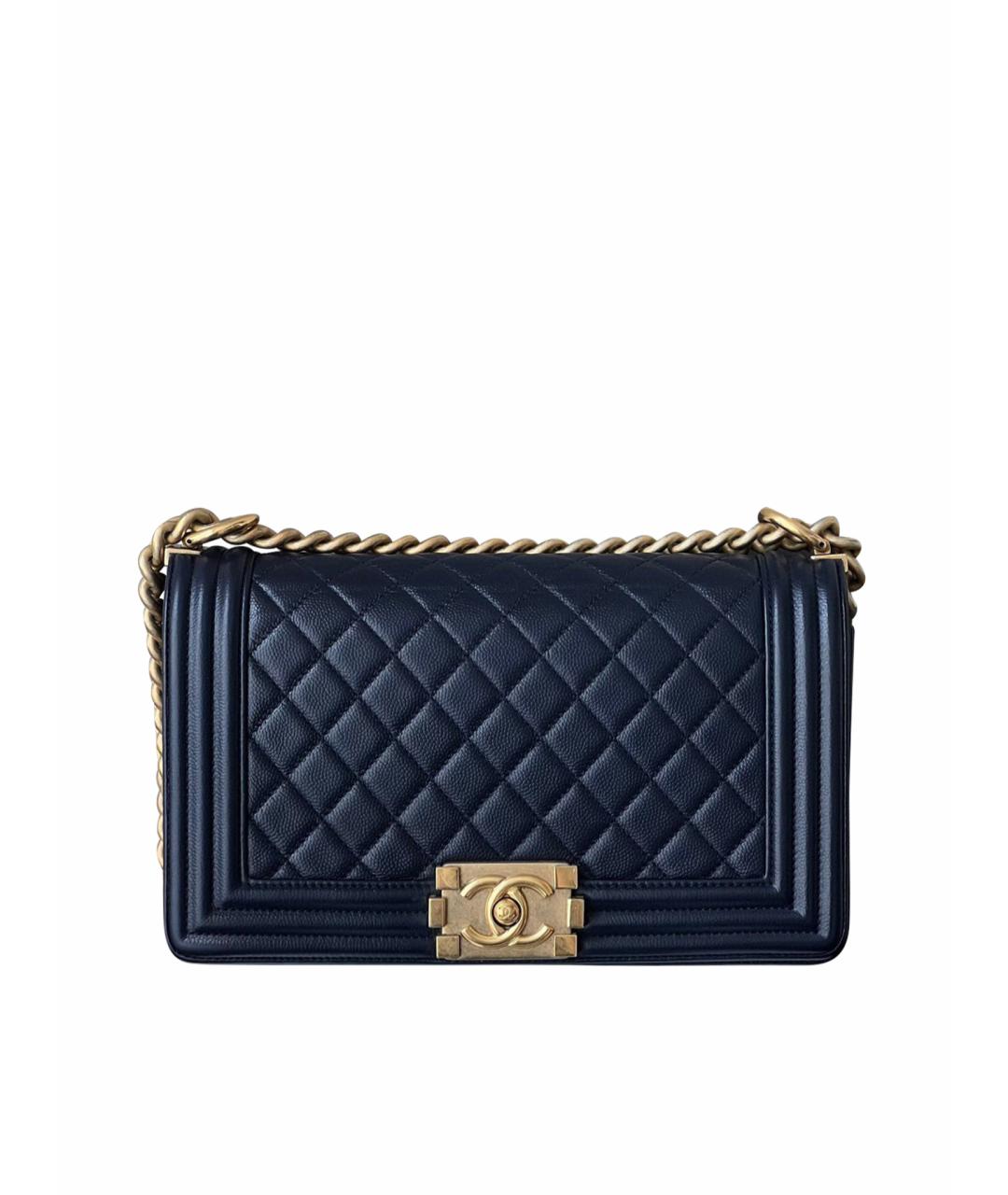 CHANEL PRE-OWNED Темно-синяя кожаная сумка через плечо, фото 1