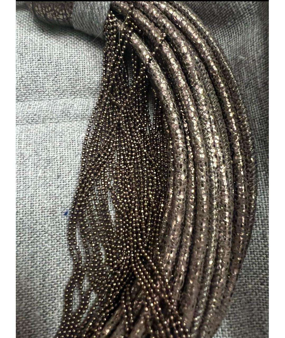 BRUNELLO CUCINELLI Коричневое колье из бисера, фото 2